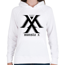 PRINTFASHION monsta x - Női kapucnis pulóver - Fehér női pulóver, kardigán