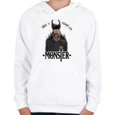 PRINTFASHION Monster anime - Gyerek kapucnis pulóver - Fehér