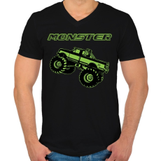 PRINTFASHION Monster - Férfi V-nyakú póló - Fekete