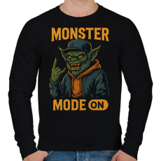 PRINTFASHION monster mode on - Férfi pulóver - Fekete