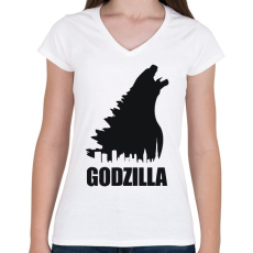 PRINTFASHION Monster - Női V-nyakú póló - Fehér