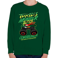 PRINTFASHION Monster Teknős - Gyerek pulóver - Sötétzöld gyerek pulóver, kardigán