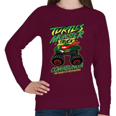 PRINTFASHION Monster Teknős - Női pulóver - Bordó