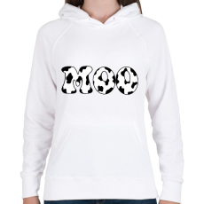 PRINTFASHION Moo - Női kapucnis pulóver - Fehér