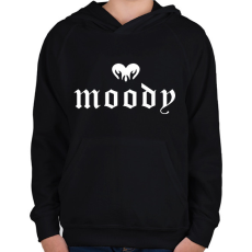 PRINTFASHION Moody - Gyerek kapucnis pulóver - Fekete