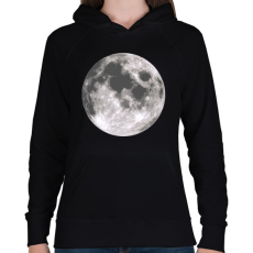 PRINTFASHION MOON - Női kapucnis pulóver - Fekete