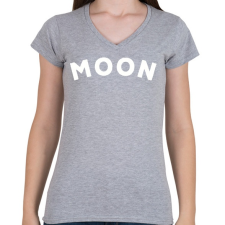 PRINTFASHION MOON - Női V-nyakú póló - Sport szürke női póló