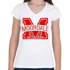 PRINTFASHION Moordale - Női V-nyakú póló - Fehér női póló