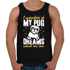 PRINTFASHION Mopsz álom - Férfi atléta - Fekete atléta, trikó