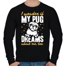 PRINTFASHION Mopsz álom - Férfi pulóver - Fekete férfi pulóver, kardigán
