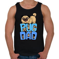 PRINTFASHION Mopsz Apa - Férfi atléta - Fekete