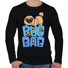 PRINTFASHION Mopsz Apa - Férfi hosszú ujjú póló - Fekete férfi póló