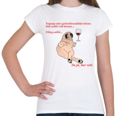 PRINTFASHION mopsz és bor - Női póló - Fehér