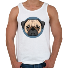 PRINTFASHION Mopsz - Férfi atléta - Fehér atléta, trikó