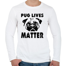 PRINTFASHION Mopsz - Férfi hosszú ujjú póló - Fehér férfi póló