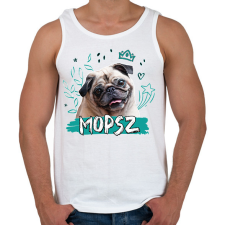 PRINTFASHION Mopsz firka - Férfi atléta - Fehér atléta, trikó