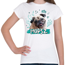 PRINTFASHION Mopsz firka - Női póló - Fehér női póló