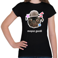 PRINTFASHION mopsz gazdi 2 - Női póló - Fekete