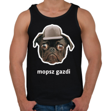 PRINTFASHION mopsz gazdi 3 - Férfi atléta - Fekete atléta, trikó