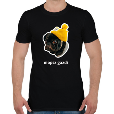 PRINTFASHION mopsz gazdi 4 - Férfi póló - Fekete férfi póló