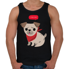 PRINTFASHION Mopsz - I pug you - Férfi atléta - Fekete