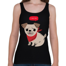 PRINTFASHION Mopsz - I pug you - Női atléta - Fekete női trikó