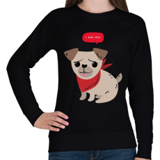 PRINTFASHION Mopsz - I pug you - Női pulóver - Fekete