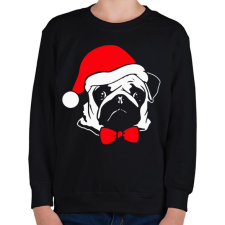 PRINTFASHION Mopsz karácsony - Gyerek pulóver - Fekete gyerek pulóver, kardigán