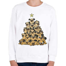 PRINTFASHION Mopsz karácsonyfa - Gyerek pulóver - Fehér