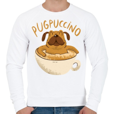 PRINTFASHION Mopsz kávé - Férfi pulóver - Fehér férfi pulóver, kardigán