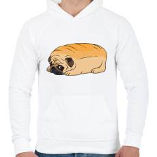 PRINTFASHION Mopsz kenyér - Férfi kapucnis pulóver - Fehér