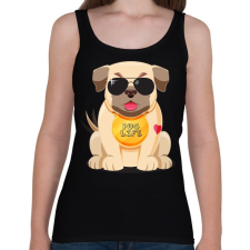 PRINTFASHION Mopsz kutya - Női atléta - Fekete női trikó