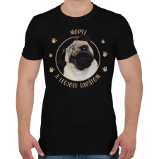 PRINTFASHION Mopsz - Legjobb barát - Férfi póló - Fekete férfi póló