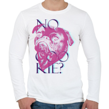 PRINTFASHION Mopsz - Nincs süti? - Férfi hosszú ujjú póló - Fehér férfi póló
