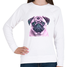 PRINTFASHION mopsz - Női pulóver - Fehér