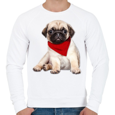 PRINTFASHION Mopsz póló - Férfi pulóver - Fehér férfi pulóver, kardigán
