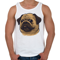 PRINTFASHION Mopsz - Pug - Férfi atléta - Fehér