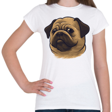 PRINTFASHION Mopsz - Pug - Női póló - Fehér