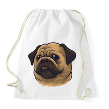 PRINTFASHION Mopsz - Pug - Sportzsák, Tornazsák - Fehér tornazsák