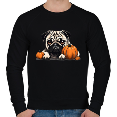 PRINTFASHION mopsz tökkel - Férfi pulóver - Fekete