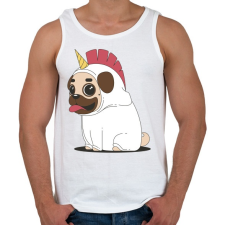 PRINTFASHION Mopsz unikornis - Férfi atléta - Fehér atléta, trikó