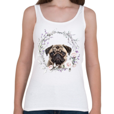 PRINTFASHION mopsz virágokkal - Női atléta - Fehér