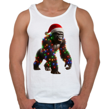 PRINTFASHION Morcos karácsonyi party gorilla - Férfi atléta - Fehér atléta, trikó
