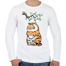 PRINTFASHION morcos tigris - Férfi hosszú ujjú póló - Fehér férfi póló