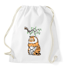 PRINTFASHION morcos tigris - Sportzsák, Tornazsák - Fehér tornazsák