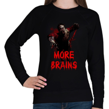 PRINTFASHION More Brains - Női pulóver - Fekete női pulóver, kardigán