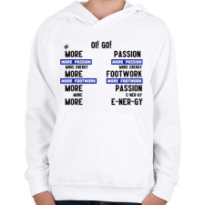 PRINTFASHION more passion fekete (tiktok) - Gyerek kapucnis pulóver - Fehér gyerek pulóver, kardigán