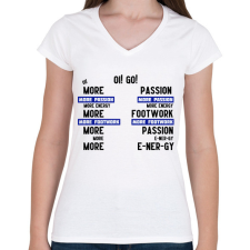 PRINTFASHION more passion fekete (tiktok) - Női V-nyakú póló - Fehér női póló