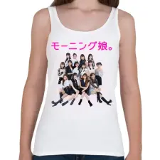 PRINTFASHION Morning Musume J-POP - Női atléta - Fehér női trikó