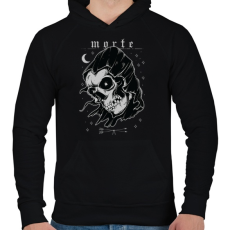 PRINTFASHION Morte - Férfi kapucnis pulóver - Fekete